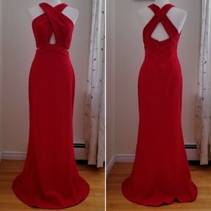 JS Collections Cutout Ottoman Mermaid Gown, Red, 6